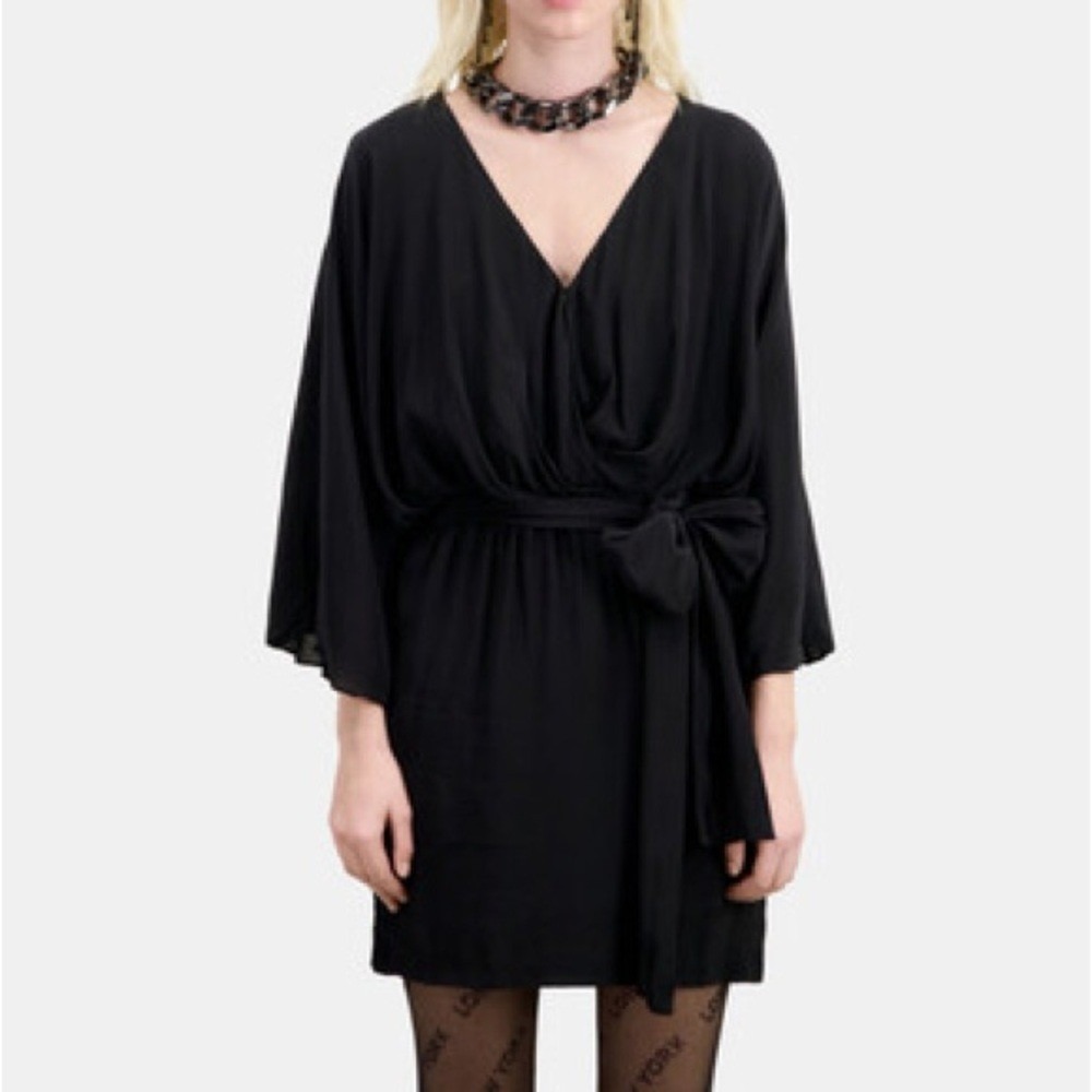NWT - The Kooples Black Kimono Dress $365 - Size S